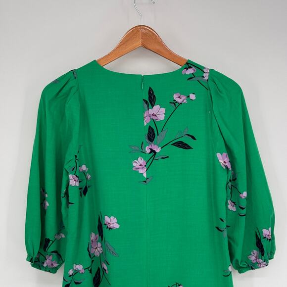 Ann Taylor Green Purple Floral Knee Length Dress Sz 4P Fairy Valentine Romantic - Picture 3 of 8